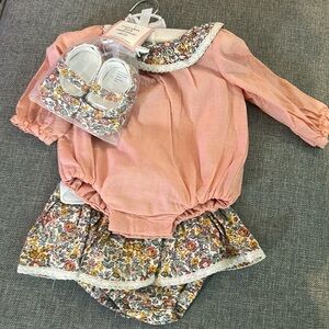 Cupcakes & Cashmere pink outfit  set Size 0-3 months